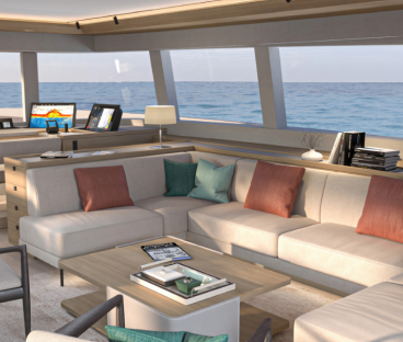 admire the horizon from the interior