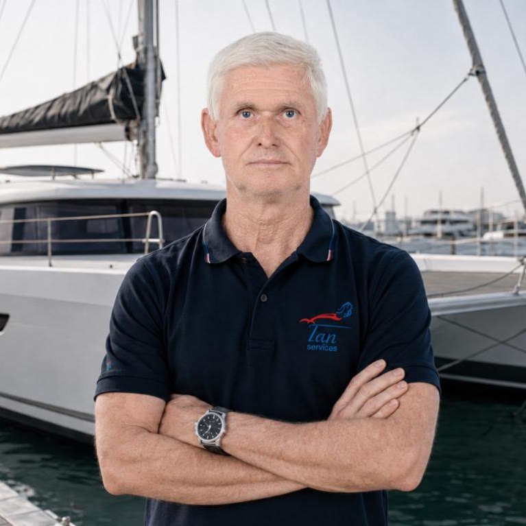 Grant McCreadie, Technical Supervisor at Tan Services, on the pontoon in Dubai